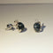 Genuine Blue Star Sapphire and White Sapphire Accents 925 Sterling Silver Stud Earrings / Oval-Cut