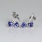 Tanzanite and Diamond Sterling Silver Earrings / Heart-Shaped Studs