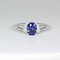 Tanzanite Ring Sterling Silver with Diamond Accents / Oval-Shaped