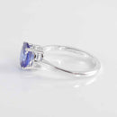 Tanzanite Ring 925 Sterling Silver / Oval-Shaped Solitaire