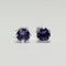 Tanzanite Sterling Silver Stud Earrings / Round-Shaped