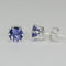 Tanzanite Sterling Silver Stud Earrings / Round-Shaped