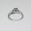 Topaz and African Amethyst Ring 925 Sterling Silver / Heart-Shaped