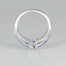 Diamond & Blue Sapphire Ring 925 Sterling Silver / Celtic-Style