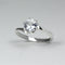 White Sapphire 925 Sterling Silver Engagement Ring / Round-Shaped