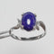 Natural Denim Lapis Lazuli Ring 925 Sterling Silver / Oval-Shaped