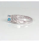 Natural Aquamarine 925 Sterling Silver Ring / Celtic-Style