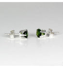Natural Russian Chrome Diopside 925 Sterling Silver Stud Earrings